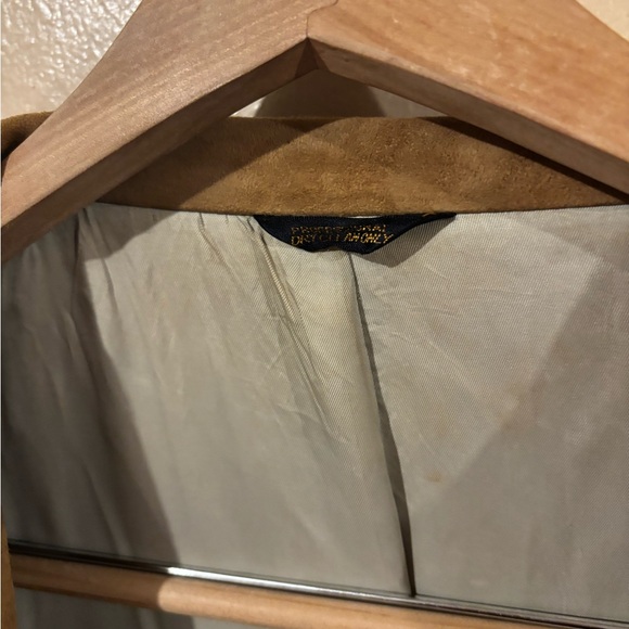 Terry lambskin suede leather tan brown blazer jacket M - Picture 11 of 12